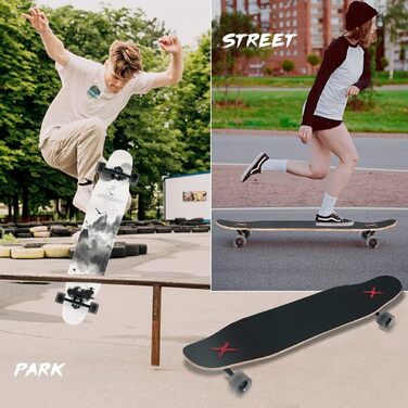 Лонгборд 118 см Pro Cruiser Trick 8-шаровий клен Black довгий круїзер для трюків 46" повний компліт для початківців дорослих підлітків дівчаток хлопчиків ландшафтний фрірайд оригінал 2025