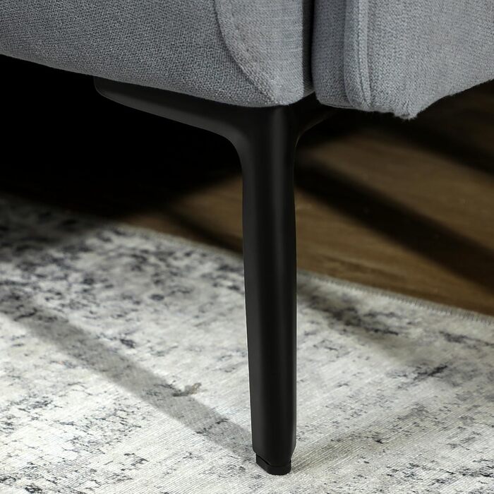 Місний диван HOMCOM, 127 см, невеликий м&39який диван з м&39якими підлокітниками, оксамитовий вигляд, сучасний диван-готель для вітальні, спальні, невеликих приміщень, сірий, 2-