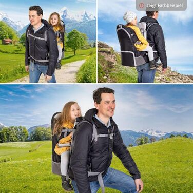 Переноска Fillikid - люлька на спині із захистом від сонця, поясом, дитячим рюкзаком і відділеннями для зберігання - рюкзак для по