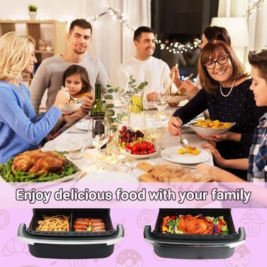 Аксесуари для фритюрниці GINOYA для Ninja AF500EU AF500EUCP, 3 шт. и Силіконова форма для фритюрниці Ninja Foodi Flexdrawer 10.4 л AF500EU велика фритюрниця з двома висувними ящиками Чорний 1 x 10.4 л, 2 x 5.2 л