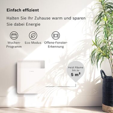 Електричний конвектор для приміщень площею до 5 м - Індивідуальне регулювання - Зі світлодіодним дисплеєм, захистом від перегріву та блокуванням від дітей - Легке встановлення - 500 Вт, 4000-5 -