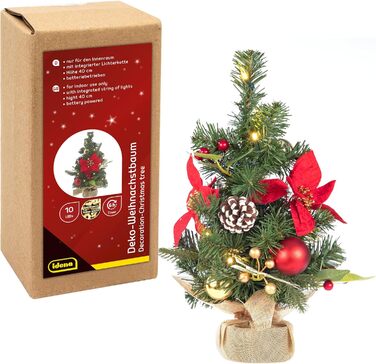 Декоративна різдвяна ялинка з 10 теплими білими світлодіодами Idena