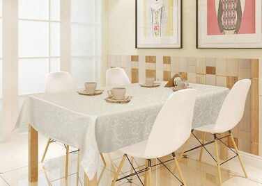 Скатертина EUGAD дамаські орнаменти шовковий блиск завиток/коло дизайн скатертини з подолом, розмір та колір скатертини на вибір,