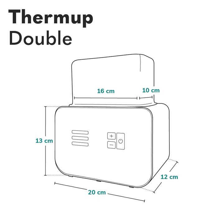 Подвійний підігрівач пляшок LIONELO THERMUP, підігрів 2 пляшок одночасно, підігрів молока за 3-5 хвилин, 6 режимів роботи, функція