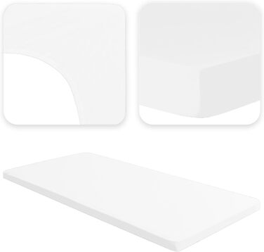 Джерсі Простирадло Приталений Простирадло Бавовна (Топпер 180-200х200 см, Білий) ТОППЕР 180-200х200 см Білий