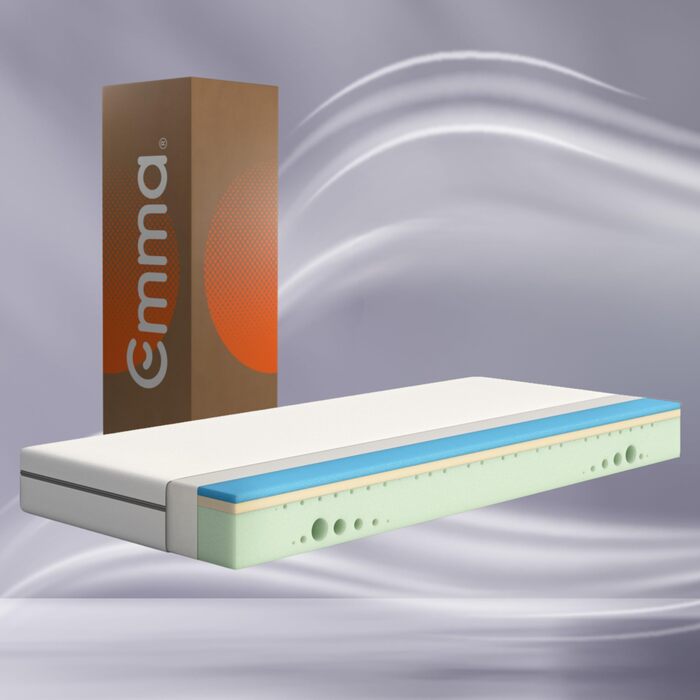 Матрац Emma One 90x200 H2 середньої жорсткості охолоджувальний та дихаючий 3-зонний пінопластовий матрац ергономічний, клімат-регулюючий та пральний чохол підходить для всіх положень сну 90 x 200 см середньої жорсткості H2 нова версія