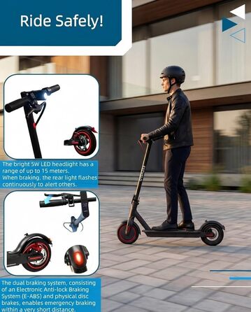 Електросамокат з пневматичними шинами, електричний самокат S3 PRO 20 км/год - нахил 15, запас ходу 30 км, вантажопідйомність 120 кг, подвійна гальмівна система, дисплей, застосунок, електросамокат для дорослих