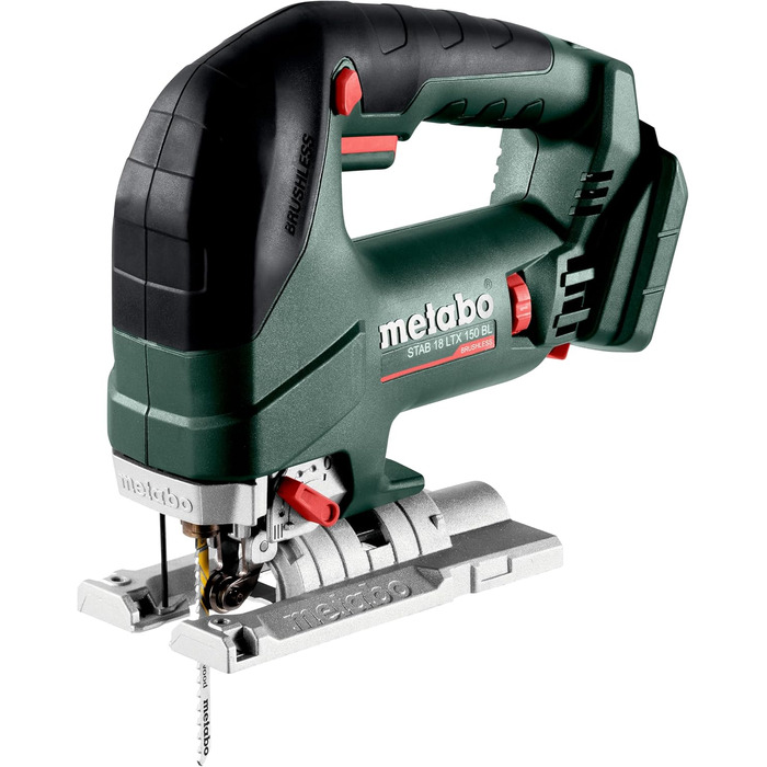 Акумуляторний лобзик Metabo STAB 18 LTX 150 BL 18 В, з безщітковим двигуном, ручка з нековзною м'якою поверхнею, з можливістю всмо