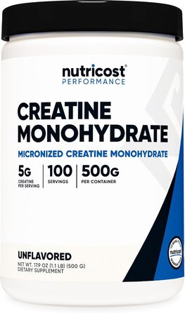 Мікронізований порошок креатину моногідрату Nutricost – 500 г