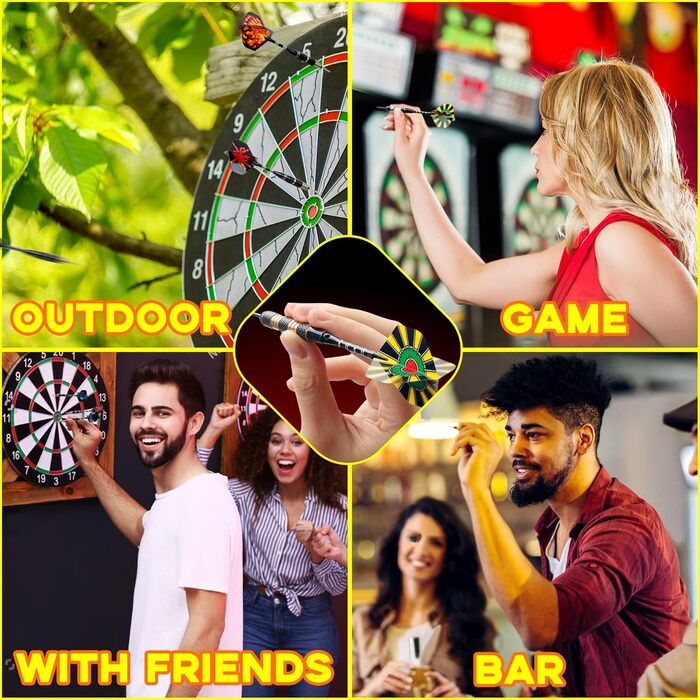 Набір дротиків Alyoen з 12 предметів з металевим наконечником, професійні дротики вагою 20/24/26 грамів, набори дротиків з алюмінієвими стрижнями, стрілки, точилка, захисні накладки, гумові кільця ущільнювачів та універсальний інструмент для дротиків