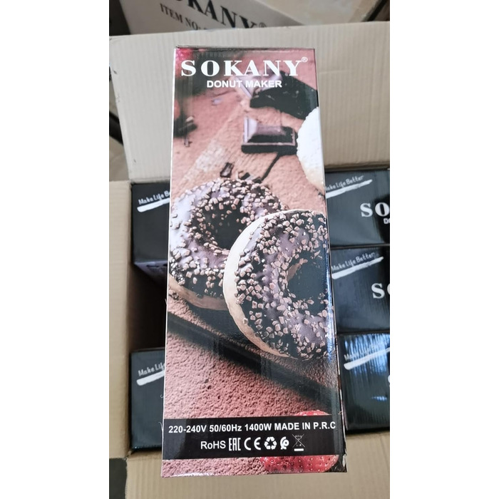 Виробник пончиків SOKANY SK-08002 1400 Вт, міні-виробник пончиків для 16 міні-пончиків, антипригарне покриття, автоматичний контроль температури, без бісфенолу А