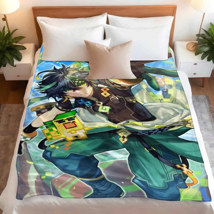 Пухнастий плед, декоративний плед, плед для дивана Genshin Impact Kinich (150x200 см)