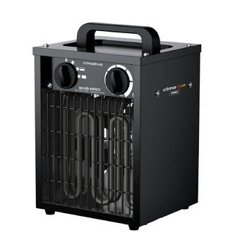 Електричний вентилятор-обігрівач 3 кВт з термостатом, IP24 EH-3 PRO, обігрівач для майстерні, 495 м/год, радіатор, обігрівач для гаража, обігрівач для будівництва, енергозберігаючий вентилятор-обігрівач