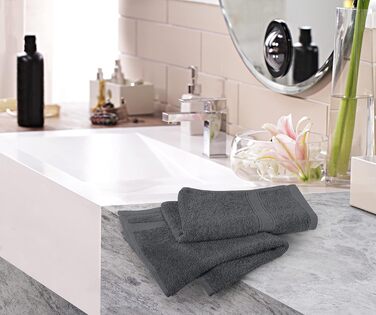 Набір бавовняних рушників - 100 бавовна ультра м'який і дуже абсорбуючий, 471 см - Упаковка з 6 шт. (сірий)