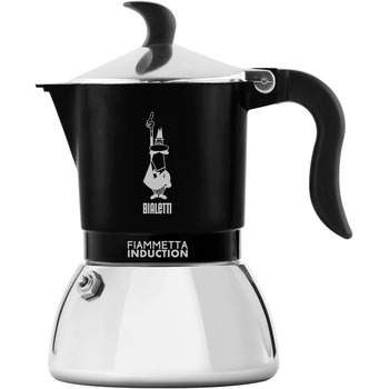 Індукційна кавоварка Bialetti Flame, алюміній, сталь, чорна, 4 чашки