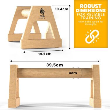 Великі ручки для віджимань 2 нековзні та захисні для суглобів дерев&39яні ручки ідеальне обладнання для паралельних занять та калістеніки для тренувань з власною вагою в приміщенні та на вулиці ідеально підходить для віджимань та стійки на руках