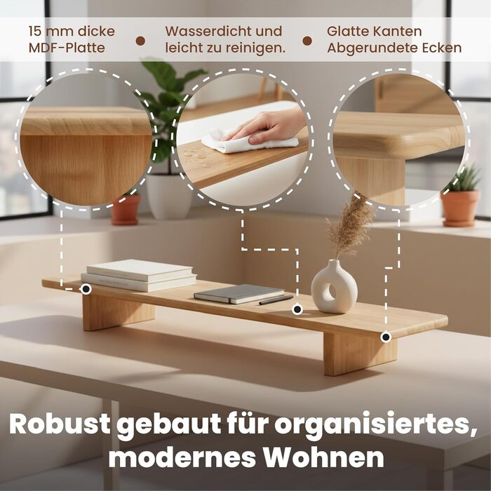 Дерев&39яна підставка для монітора, ергономічний органайзер для столу, підставка для робочого столу з натурального дерева з місцем для зберігання речей для офісу та домашнього офісу