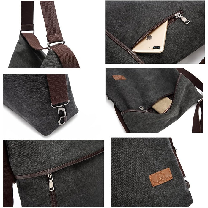 Жіноча полотняна сумка через плече рюкзак Велика сумочка Вінтажна жіноча сумка через плече проти крадіжки жіноча сумка бомж для по