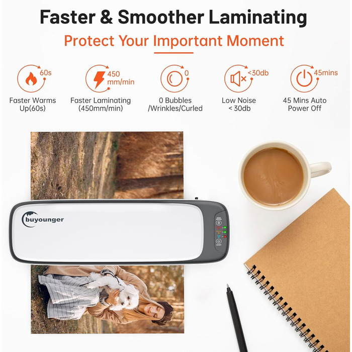Ламінатор A3 A4 з 25 ламінувальними пакетами, 9-в-1 ламінатор A3 A4 A5 A6, ламінатор з різаком для паперу та закруглювачем кутів, ламінатори для фотографій для домашнього, офісного та шкільного використання