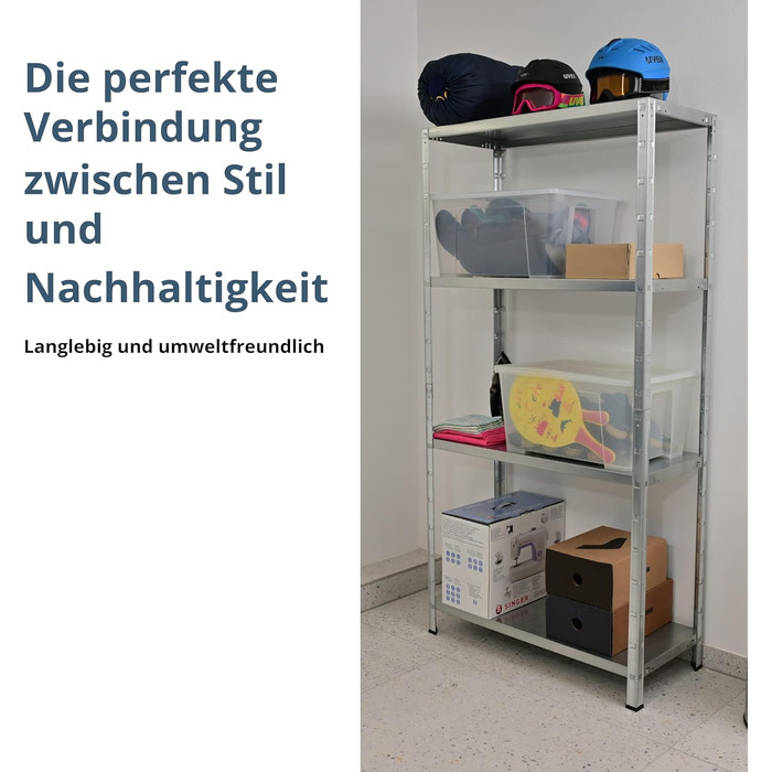 Система стелажів SCHULTE з 4 полицями PowerMAX, вантажопідйомність 65 кг, 190x100x40 см (ВxШxГ), оцинкована (полиця для зберігання, полиця для майстерні, полиця для підвалу, полиця для гаража, металева полиця)