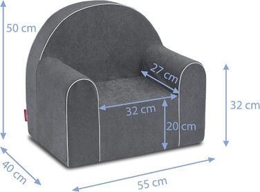 Дитяче крісло для дітей віком від 2 років - Міцне, зручне, виготовлене з пінопласту - зі знімним чохлом, який можна прати - Ідея подарунка, подарунок на день народження для дівчаток та хлопчиків - Синє