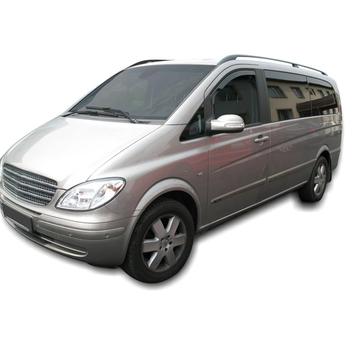 АВТОМОБІЛЕБУДУВАННЯ Вітровий дефлектор підходить для Vito/Viano W639 2003-2014, дефлектор дощу, чорний, тонований, набір з 2 шт. , передній, аеродинамічний, простий монтаж, кріплення кліпсами