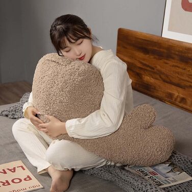 Пухнаста подушка для читання з шерпа-флісу з підлокітниками для сидіння в ліжку, читання, ігор, перегляду телевізора, поперекової підтримки, м&39якої подушки, підставки для дивана, підтримки спини, валика для шиї 68x36 см, кава