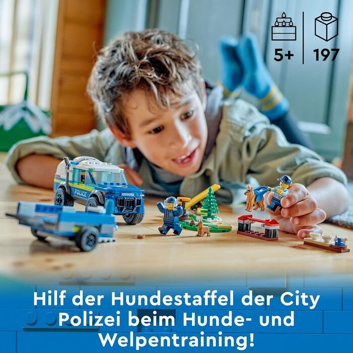 Конструктор LEGO City 60369, Мобільне тренування поліцейських собак, 197 деталей