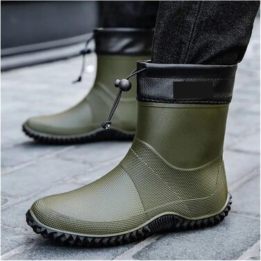 Чоловічі гумові чоботи, водонепроникні короткі гумові чоботи, садові чоботи, робоче взуття на низькому підборі, взуття для активного відпочинку на природі, колір 4, EU 40