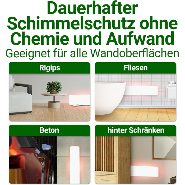 Протипліснявий обігрівач зі спеціальною інфрачервоною захисною мембраною - Знищує плісняву особливо енергоефективним та безхімічним способом на стінах, шпалерах, у ванних кімнатах та підвалах - Anti Mold Dry 50 Вт (50x10x1,3 см)