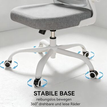 Ергономічне офісне крісло Gotland з сітки з 3D-підлокітниками та поперековою опорою, регульоване по висоті крісло для домашнього офісу та офісу, сірий колір