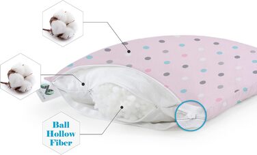 Набір з 2 м'яких подушок з бавовняною наволочкою, дитяча подушка від 1 року, дитяча подушка для дитячого ліжка, дитяча подушка, що