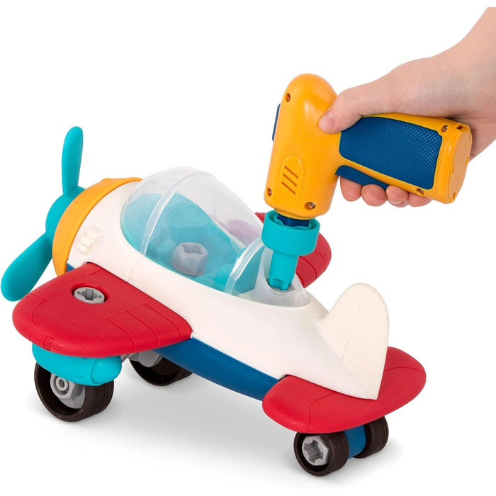 Іграшка-літак Wonder Wheels Іграшка-літак-конструктор з акумуляторною викруткою для дітей Навчальна іграшка для складання для дітей віком від 3 років (27 деталей), різнокольорова