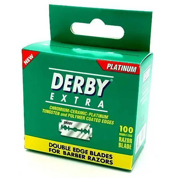 Леза безпечної бритви Derby Extra Double Edge, упаковка із 100 лез