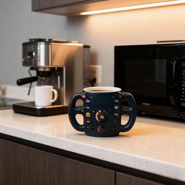 Чашки для керма з нержавіючої сталі та смоли для фанатів гонок, можна мити в посудомийній машині, кавові кружки