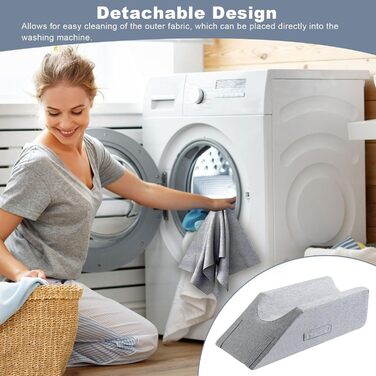 Подушка для підняття ніг, опори для ніг з ручкою та блискавкою, відштовхувальна губка, подушка для підтримки ніг у ліжку, U-подібний позиціонер для ніг полегшує біль та покращує