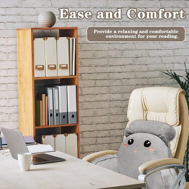 Подушка для читання для ліжка, м&39яка, пухнаста подушка для спини для читання з підлокітниками та знімним підголівником, мила спинка дивана з котом для дорослих та дітей