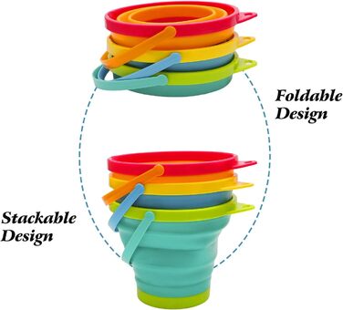 Складне відро, відро для піску та совок для піску, набір для дітей, складне відро, багатоцільове відро, для пляжу, туристичне спорядження, глечик для води та їжі, миски для собак - 2,5 л 2