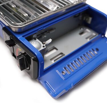 Кемпінговий гриль Evergrill на бутані - Включає 16 газових картриджів - Газовий гриль - Кемпінгова плита - Настільний гриль - Аварійний комплект