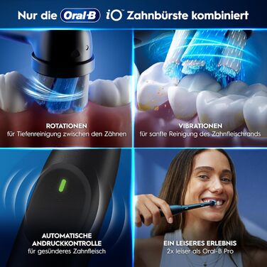 Зубна щітка електрична Oral-B iO Series 2 подвійний набір електрична зубна щітка, у комплекті 2 насадки, дорожній футляр 3 режими чищення для догляду за зубами, ПЕРЕВІРЕНО ЯКІСТЬ (2,2) за версією STIFTUNG WARENTEST, чорний/зелений Night Black/Forest Green