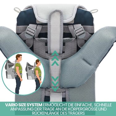 Переноска Fillikid - люлька на спині із захистом від сонця, поясом, дитячим рюкзаком і відділеннями для зберігання - рюкзак для по