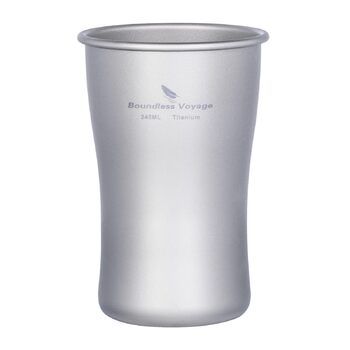 Мл титанова пивна кружка для кемпінгу, надлегка штабельована одношарова чашка для кави з льодом, соковита чашка для холодної води, коли, зовнішня портативна, міцна металева, посуд для напоїв Ti3231D 240 мл Ti3231d, 240