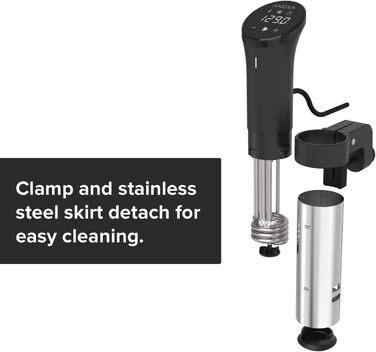 Вт, в т.ч. вилка Type-C для використання в ЄС, Bluetooth, в т.ч. додаток Anova, чорний і сріблястий, 2.0 AN500-EU00, Precision Cooker, Sous Vide, WiFi, 100