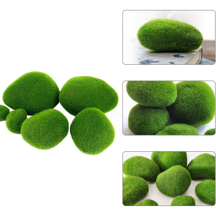 Штучний мох Скелі Декоративні мохові камені Штучний мох Консервований мох Прикраса для моху Картина DIY Ремесло Виготовлення моделей, 30 Pieces Moss Ball Green Moss Balls