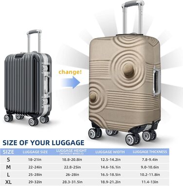 Чохол для валізи з еластичною тканиною та унікальним принтом Хвилі, захисний від подряпин та пилу, чорний, розмір 80