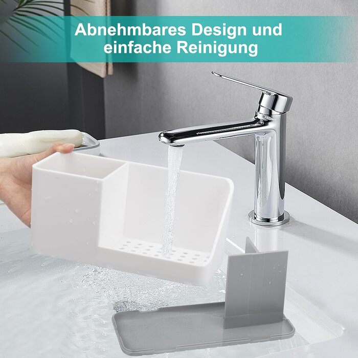 Тримач для зубної щітки для органайзера у ванній кімнаті, тримач для електричної зубної щітки зі зливним отвором, знімний органайзер для зубної щітки для ванної кімнати, кухні та сімї (сірий)