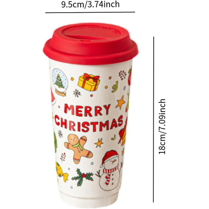 Різдвяна керамічна кружка, святковий подарунок для різдвяних вечірок, кружка з водою для кемпінгу, дому, подорожей