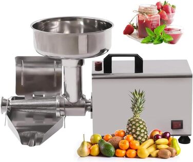 Електричний прес для фруктів, машина для просіювання, 90-160 кг/год, комерційне ситечко для харчових продуктів, соусник, нержавіюча сталь, інструмент для подрібнення помідорів
