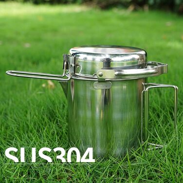 Кавник для кемпінгу з нержавіючої сталі 304, об&39ємом 1 літр, вузький, швидкозакривається, для мандрівників та трекерів, тонкий посуд для походів, стійкий до іржі. Нова нержавіюча сталь.