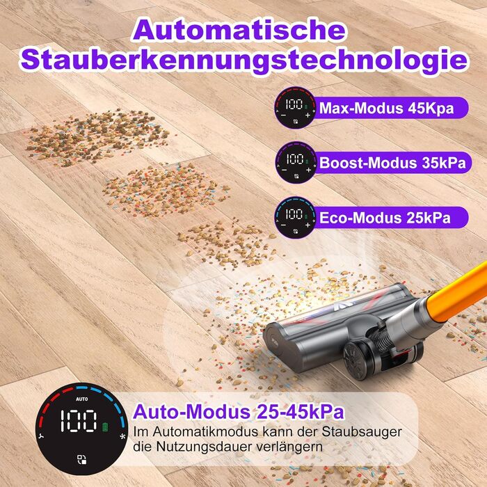 Акумуляторний пилосос coovy SU7 580 Вт, 45000 Па Акумуляторний пилосос до 70 хвилин роботи, Акумуляторний пилосос з супер великим